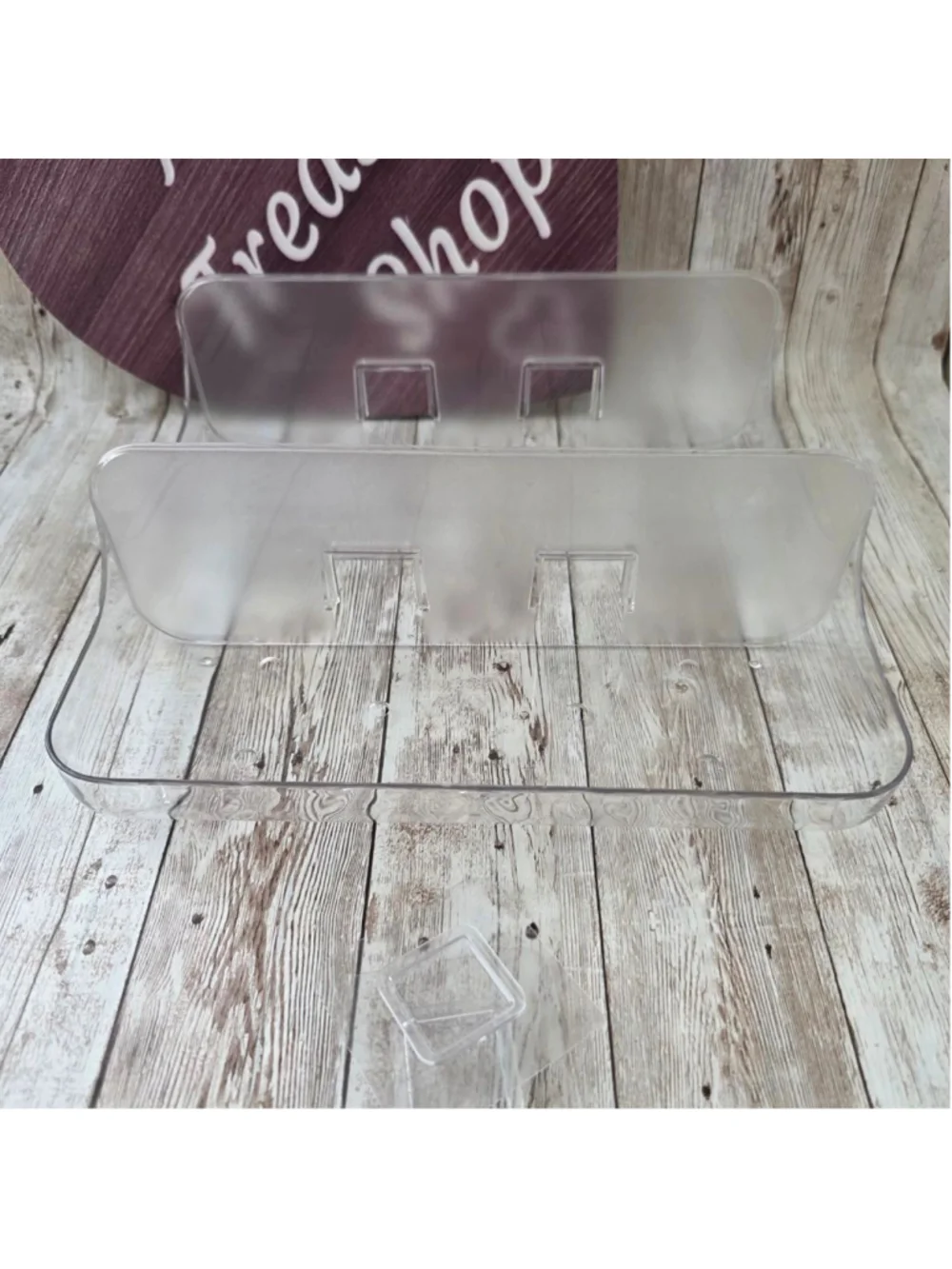 Clear Plastic Bathroom Storage Shelves 2 pcs NWOT